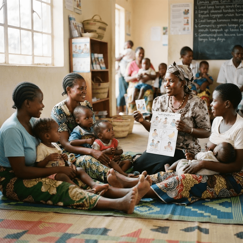 Healthcare workers providing care at a community clinic